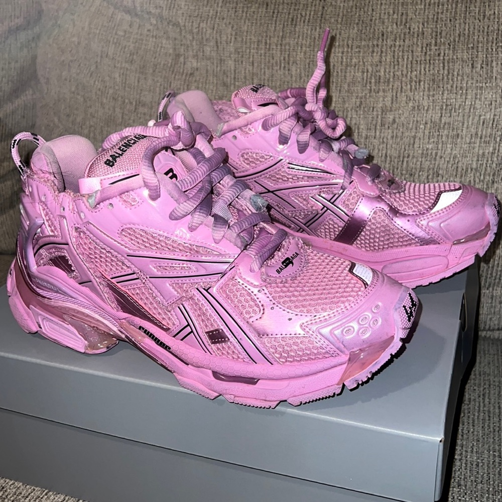 Pink Balenciaga Runner Lace-Up Sneakers